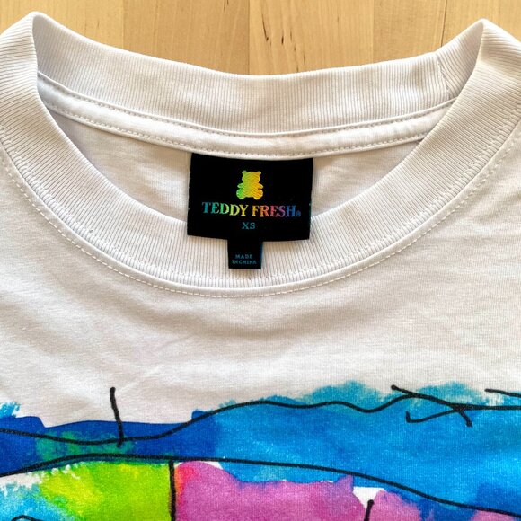 Teddy Fresh Unisex Teddy's Drawing Short Sleeve T-Shirt size XS NWOT NEW - Picture 2 of 7